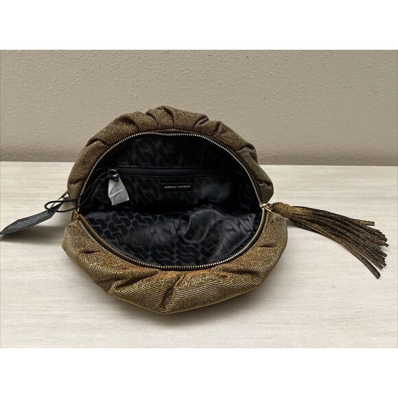 Rebecca Minkoff Ruched Clutch in Gold Brand New - Picture 4 of 9